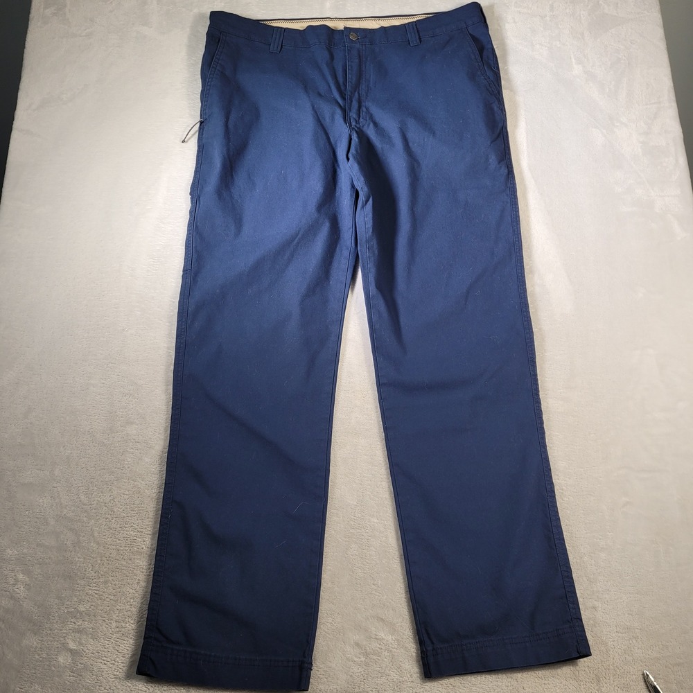 Columbia Pants Mens 42x34 Navy Blue Regular Fit Cotton Stretch Chino AM0183